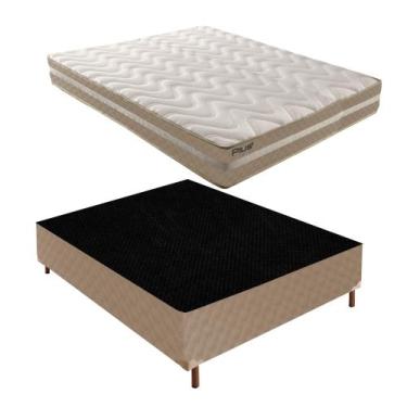 Imagem de Cama Box Casal com Colchão D33 Unique Plus Duoface 20x138x188cm e Base