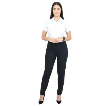 Imagem de Calça social feminina milano com bolsos - DEMORGAN UNIFORMES, Preto, 4