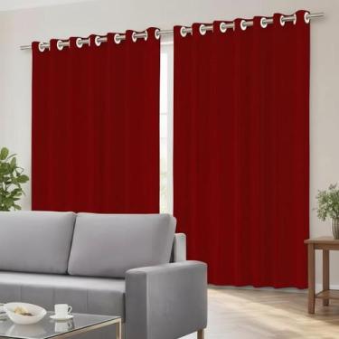 Imagem de Cortina Com Blackout Quarto Voil 100 PVC 280x180cm Ilhós Várias Cores 
