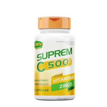 Imagem de Kit 2 Suprem C 500 Vit C 500Mg + Zinco 7Mg Unilife 60caps