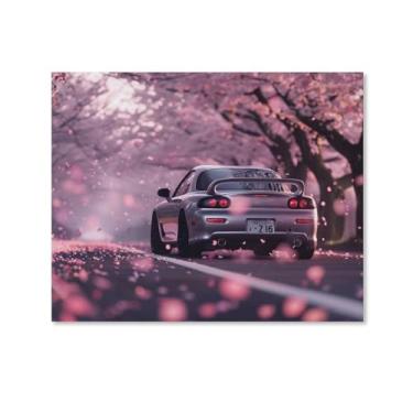Imagem de HouLaiZhe Rosa Flor de Cerejeira Carro Rx7 Jdm Posters Tela Estética Decoração de Quarto Pintura de Parede Impressões Sala de Galeria Decoração de Parede para Quarto Sala de Estar Escritório 08 x 10