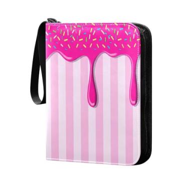 Imagem de Wassud 4 bolsos para fichário de cartas colecionáveis gotejando doces comporta 400 cartões padrão à prova d'água TCG CCG MTG álbum presentes para colecionadores, meninos e meninas