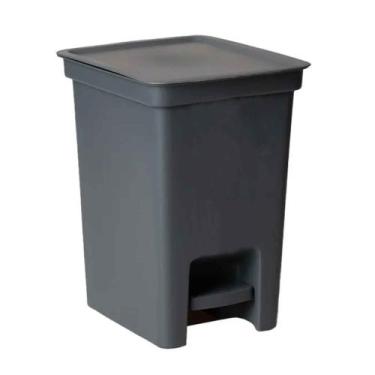 Imagem de Lixeira Banheiro Cozinha Escritorio Pedal 5 Litros Slim Chumbo - Param