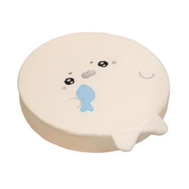 Imagem de MotiveTech Almofada de assento em espuma viscoelástica com capa lavável, ideal para cadeiras de escritório, com estampa de desenho animado, perfeita para sala de, Peixe Branco Come