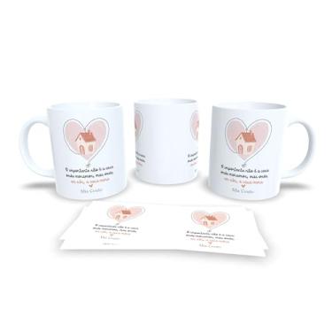 Imagem de Caneca com Frase de Clarice Lispector, Porcelana Branca com Ilustração de Pássaro, Liberdade é Pouco, Design Literário (19060)