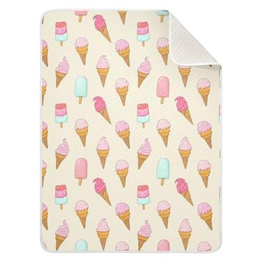 Imagem de xigua Cobertor de sorvete para bebês, cobertor leve e macio de algodão para berço, carrinho de bebê, berçário, 76 x 101 cm