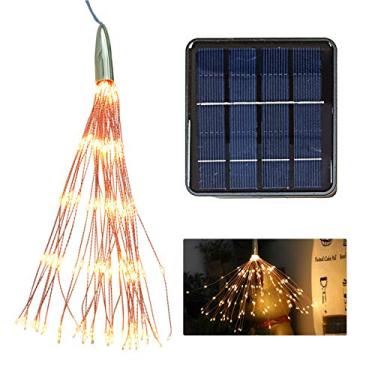 Imagem de 200 LEDs Luzes de Fogo Artifício Energia Solar Decorativas Penduradas LED Starburst para Quartos Festas Casamento Rua Ja