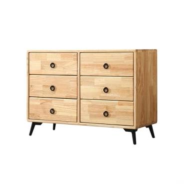 Imagem de Cômodas Cômoda de gaveta para quarto, armário armazenamento elegante com 6 gavetas e alças metal pernas para sala estar