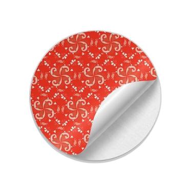 Imagem de Adesivos Redondos Natalinos Jardim Floral 25 Unidades - Tamanho 50x50cm