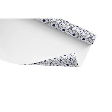 Imagem de Papel de Parede Decorativo com Padrão, Azul e Branco, Design Português, 2,80 Estilo Tradicional