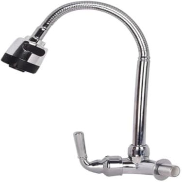 Imagem de Torneira de parede, flexivel, cozinha, ducha, inox, giratoria, agua quente e fria, sofisticada.