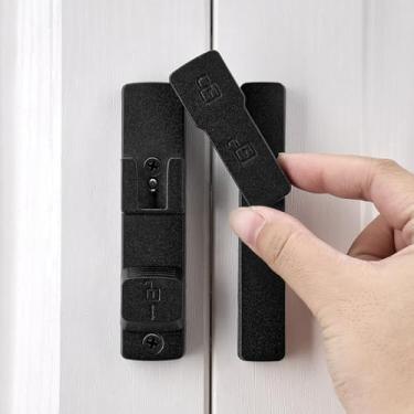 Imagem de INIRET Fechadura de porta de celeiro preto fosco de 180 graus, ferragens para fechaduras, fechadura de porta de liga de zinco, protege a privacidade, para porta de celeiro, armários, janelas, jardim