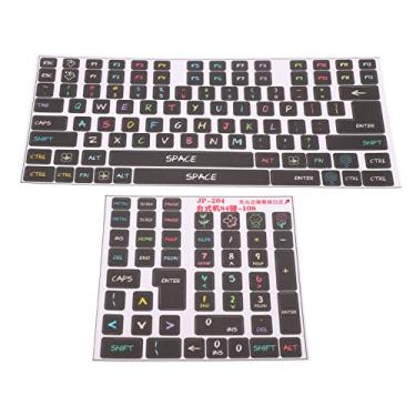 Imagem de Alomejor Adesivos de Teclado Com Fundo Preto, Substituição de Computador de Desktop Universal Em Inglês, Alfabeto Fosco