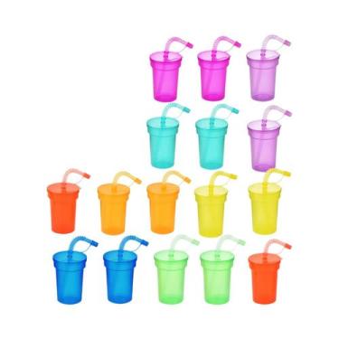 Imagem de Copos Coloridos Neon À Prova De Derramamento Com Tampa Para Eventos Es