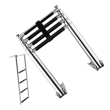 Imagem de TRGCJGH Escada portátil para barco, escada de barco de 3 degraus, escadas de doca, escada de barco de pesca, escadas de barco para idosos, escada de embarque de barco, degraus de barco, escada de