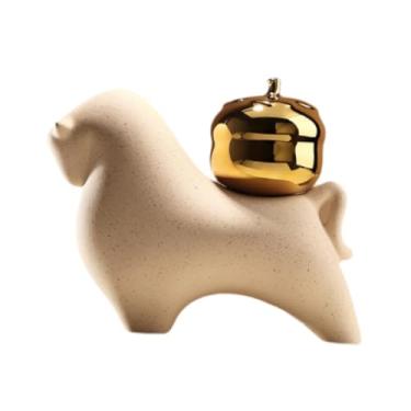 Imagem de Generic Estatueta de Cavalo de Cerâmica, Escultura de Animal, Ornamento, Pequena Estátua de Cavalo para Estante, Mesa de Escritório, Quarto, Lareira, Armário, Style D