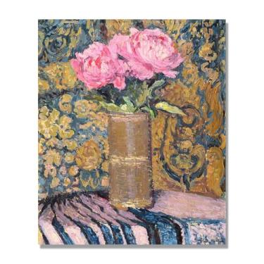 Imagem de NHLDZYH Arte floral vintage natureza morta, pintura botânica clássica, decoração de casa quente para sala de estar e sala de jantar. B20. Tela somente 40 x 48 cm - 15,7 x 18,9 pol