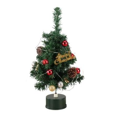 Imagem de Nishiyuenyi Árvore de Natal Artificial de Mesa com Luzes Integradas, Ideal para Decoração de Sala de Estar, Bar, Lareira E Festas, Style a, Tamanho real