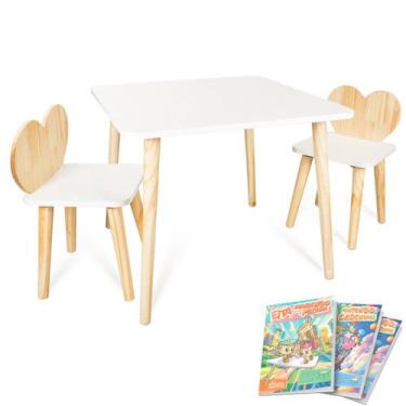 Imagem de Kit Educativo Mesa e 2 Cadeiras Infantil Coração - Eita Casa Perfeita,