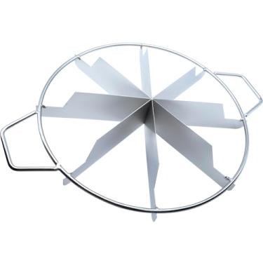 Imagem de FDXGYH Cortador de torta de 8 fatias de aço inoxidável de 25,4 cm com 8 fatias iguais para fatiar tortas, quiches de bolo, sobremesas (prata)