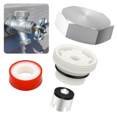 Imagem de Coolrunner Torneira externa do disjuntor a vácuo com fita de teflon, kit de reparo de disjuntor a vácuo de substituição para VACVBKX1B, substituição de válvula Sillcock anti-sifão sem geada