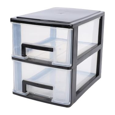 Imagem de MAVIS LAVEN Gaveta Organizadora de Plástico Transparente, Caixa de Gaveta de 2 Níveis para Mesa Com Gavetas Deslizantes à Prova de Poeira para Escritório, Casa, Estudo, (Tamanho Médio 2 Camadas)