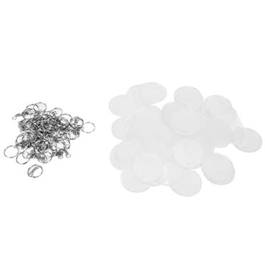 Imagem de Ainoli 50 peças de chaveiro acrílico em branco pintura faça você mesmo película protetora transparente chaveiros em branco