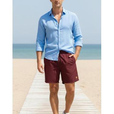 Imagem de Bermuda Masculina Tactel Premium com Elástico e Cordão - Sem marca, Vi