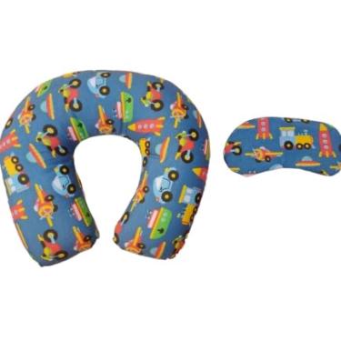 Imagem de Almofada de Pescoço para Viagem com Máscara – Travesseiro Apoio Cervical Confortável em Algodão(carrinho)