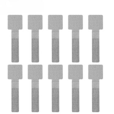 Imagem de Pacote com 10 tiras organizadoras de cabos, fita mágica reutilizável para gerenciamento de fios (cinza)