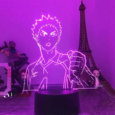 Imagem de Luz noturna LED 3D Haikyuus Yu Nishinoya Mudança de cor