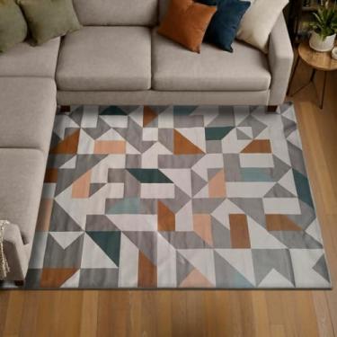 Imagem de 1 Tapete Sala Sofá Antiderrapante Grande 200X250 Js Do Zi Vr (M35 Taupe Bege - Geométrico Moderno)