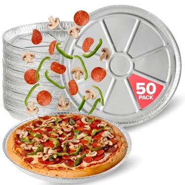 Imagem de Stock Your Home Formas de pizza de alumínio de 30 cm descartáveis (pacote com 50) forma focaccia de folha redonda para pizzas pessoais individuais, lata de bolo de biscoito de chocolate tamanho