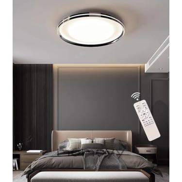 Imagem de Luminária de teto LED regulável de 50 cm para quarto e sala de estar (3000k-6000k) com controle remoto, ultrafina e de amplo espectro, ideal para corredores, sótãos, banheiros e varandas (pr