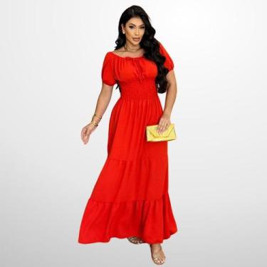 Imagem de Vestido Longo Feminino Ciganinha Moda Evangélica Festa Luxo - GR STORE