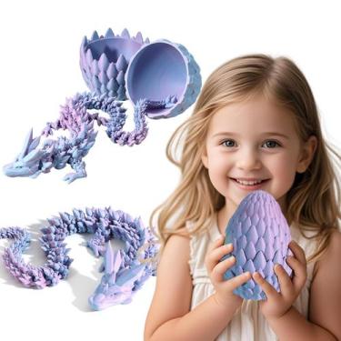 Imagem de Brinquedo Dragon Egg Dak Haan impresso em 3D com dragão articulado de 