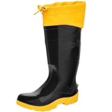 Imagem de Bota PVC Marluvas Forrada com Polaina Cano Longo nº 41, Preto/Amarelo