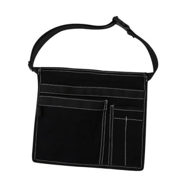 Imagem de ShengQuanHao Cinto de Ferramentas, Bolsa para Ferramentas de Jardim, Pochete com Vários Bolsos, Bolsa Organizadora Ajustável, Cinto de Trabalho para Operá, Preto, Tamanho real