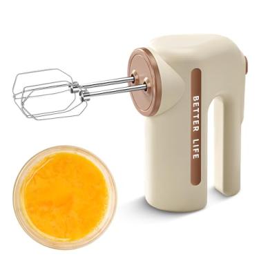 Imagem de Mixer de mão Elétrico Handheld Kitchen Stand com Batedor Dual Aço Inoxidável 304 5 Ajustável Alça Ergonômica Portátil Sem Fio Recarregável para Baking