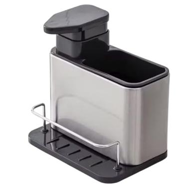 Imagem de Dispenser Multiuso 3 em 1 Inox, Para Detergente, Esponja.