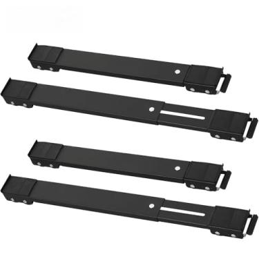 Imagem de Suporte Universal de Alumínio De Base Com Rodinha Para Geladeira Fogão E Máquina De Lavar Lousa Base Carrinho(Kit2-Preto)