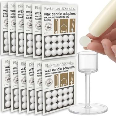 Imagem de Biedermann & Sons Grânulos adaptadores de vela de cera redonda, branco, 0,5 polegada - conjunto de 12