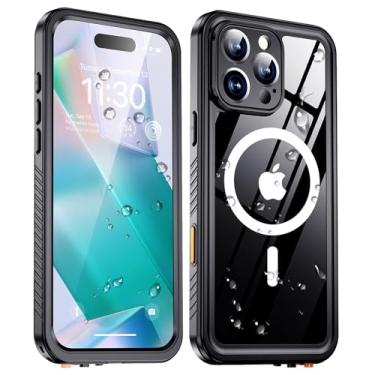 Imagem de xiwxi Capa para iPhone 16 Pro à prova d'água, [IP68 debaixo d'água][protetor de tela embutido] [compatível com MagSafe] [15FT militar à prova de quedas] [à prova de poeira] Capa protetora de corpo