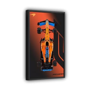 Imagem de Quadro Expositor para Carro F1 Mclaren MCL36, Tamanho 50x80cm, Impressão UV no Acrílico, Incluso 2 Ganchos, Moldura Preta (C)