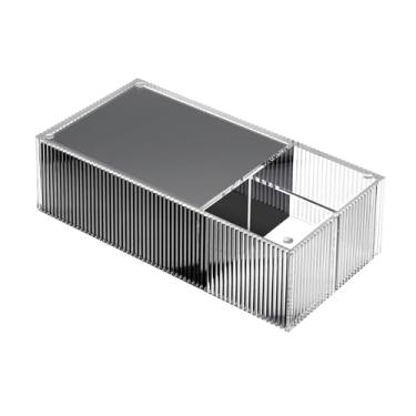 Imagem de Suporte para caixa de lenços de papel de mesa grande capacidade capa de acrílico controle remoto armazenamento guardanapo dispensador facial capa de caixa de lenços faciais (preto)