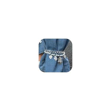 Imagem de choice of all Tornozeleiras douradas femininas para bota, corrente de pé, impermeável, corrente cruzada de coração para calças, acessórios de jeans, moda verão, Large, Zinco, Sem Pedra Preciosa