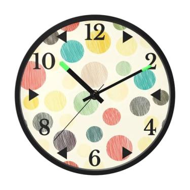 Imagem de STAYTOP Relógio de parede LED de bolinhas coloridas para quarto com brilho noturno, relógios de parede silenciosos de 30 cm para decoração de sala de estar, controle de som, relógio de parede moderno