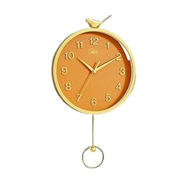 Imagem de KHUTRW3D Cozinha 30,5 cm/35,5 cm Creative Magpie Relógio de parede decorativo relógio de quartzo doméstico relógio de pêndulo silencioso decoração (laranja, 30,5 polegadas)