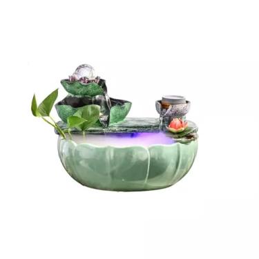 Imagem de Fontes de mesa fonte alpina pequena decoração reciclagem interior cristal aquário abertura presente atração riqueza decoração desktop fonte interior (grande)