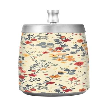 Imagem de STAYTOP Cinzeiro de flores bonitas com tampa, aço inoxidável à prova de vento, sem fumaça, cinzeiro grande para uso ao ar livre para decoração de escritório em casa